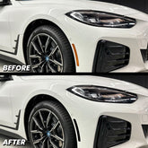 2021-2024 BMW i4 e35 e40 m50 Front Bumper Reflector Pre-Cut Overlay SMOKE BLACKOUT