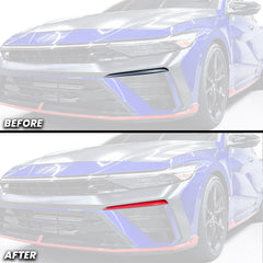 Front Bumper Fang Accent Pin Pre-cut Overlay compatible with 2024+ Elantra N and N-line