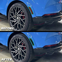 2021-2023 Ford Mustang Mach-E Rear Bumper Reflector Pre-Cut Overlay SMOKE BLACKOUT
