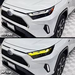 Headlight DRL Daytime Running Light Tint and Eye-lid Amber Delete Pre-Cut Overlay for 2022-2025 RAV4