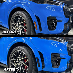 2021-2023 Ford Mustang Mach-E Front Bumper Reflector Pre-Cut Overlay SMOKE BLACKOUT