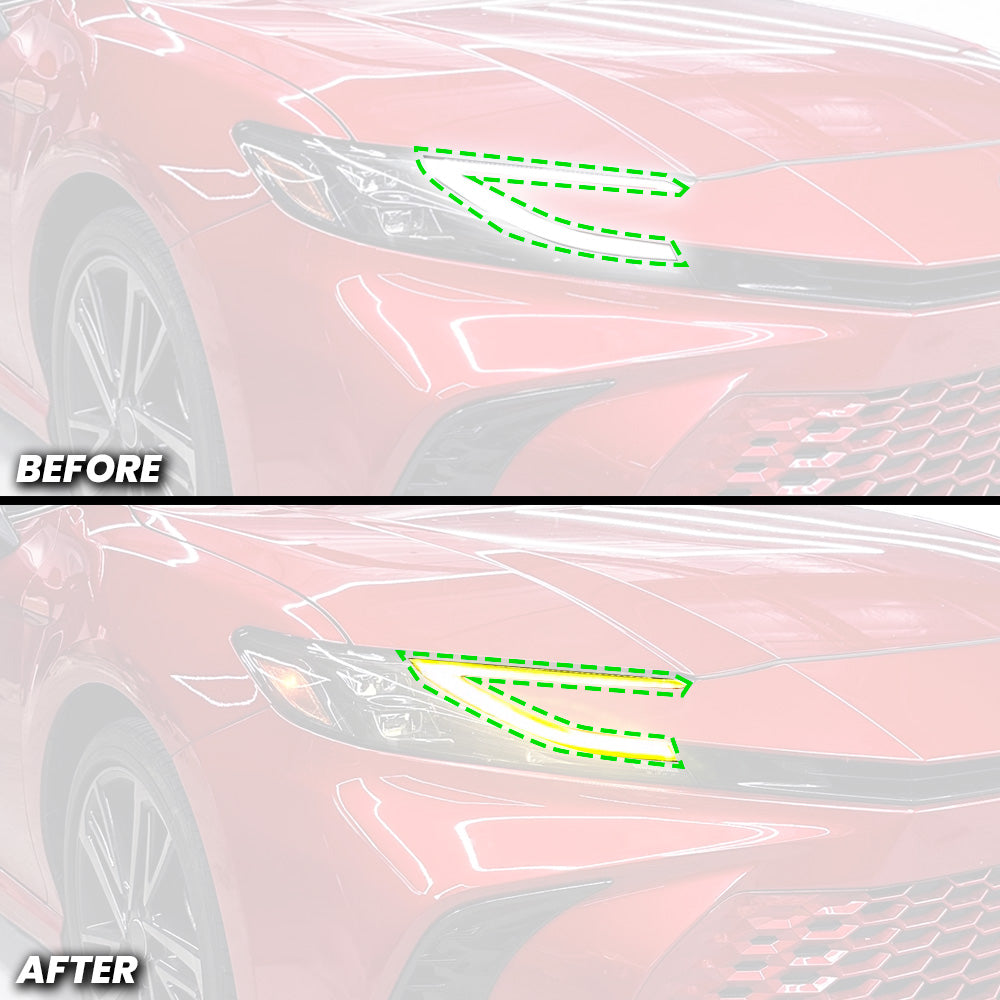 Headlight DRL Daytime Running Light Pre-cut Overlay Tint compatible with 2025+ Toyota Camry