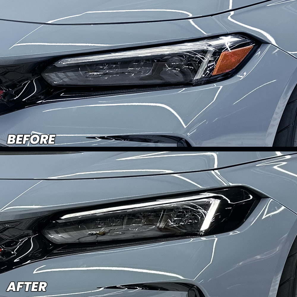 Headlight Eye-lid and Amber Delete Black Out Pre-cut Overlay for 2022+ Honda Civic