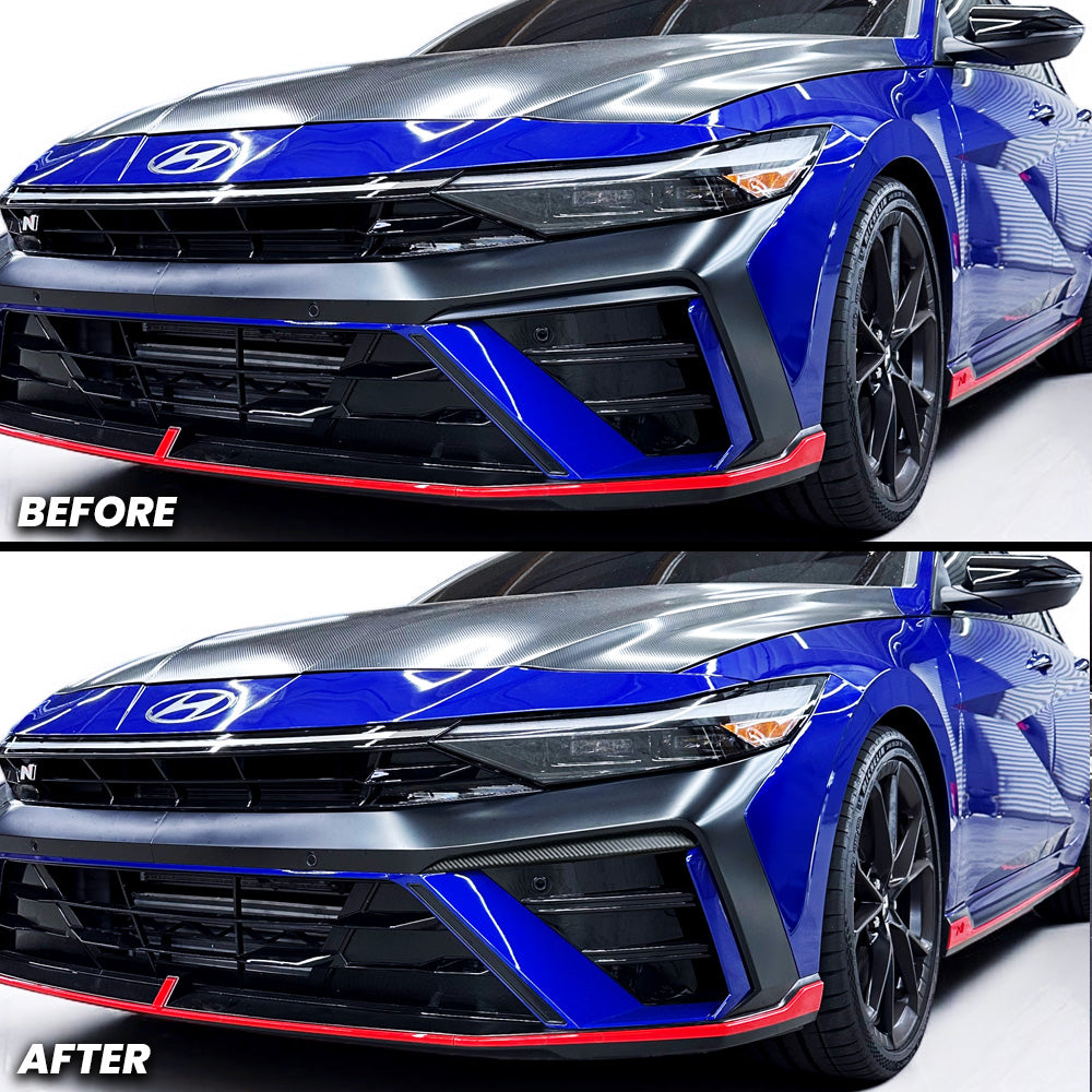 Front Bumper Fang Accent Pin Pre-cut Overlay compatible with 2024+ Elantra N and N-line