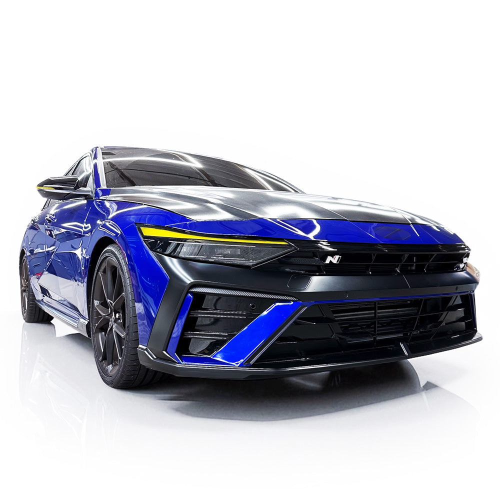 Front Bumper Fang Accent Pin Pre-cut Overlay compatible with 2024+ Elantra N and N-line