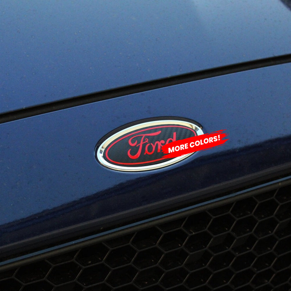 AFD Overlays Front and Rear Emblem Pre-cut Overlay compatible with 2014 - 2017 Ford Focus ST