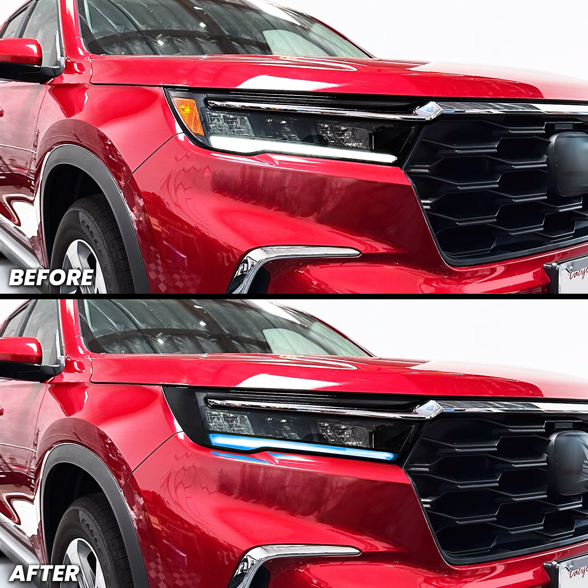 Headlight DRL Day Time Running Light and Amber Delete Pre-cut Overlay Tint for 2023-2026 Pilot