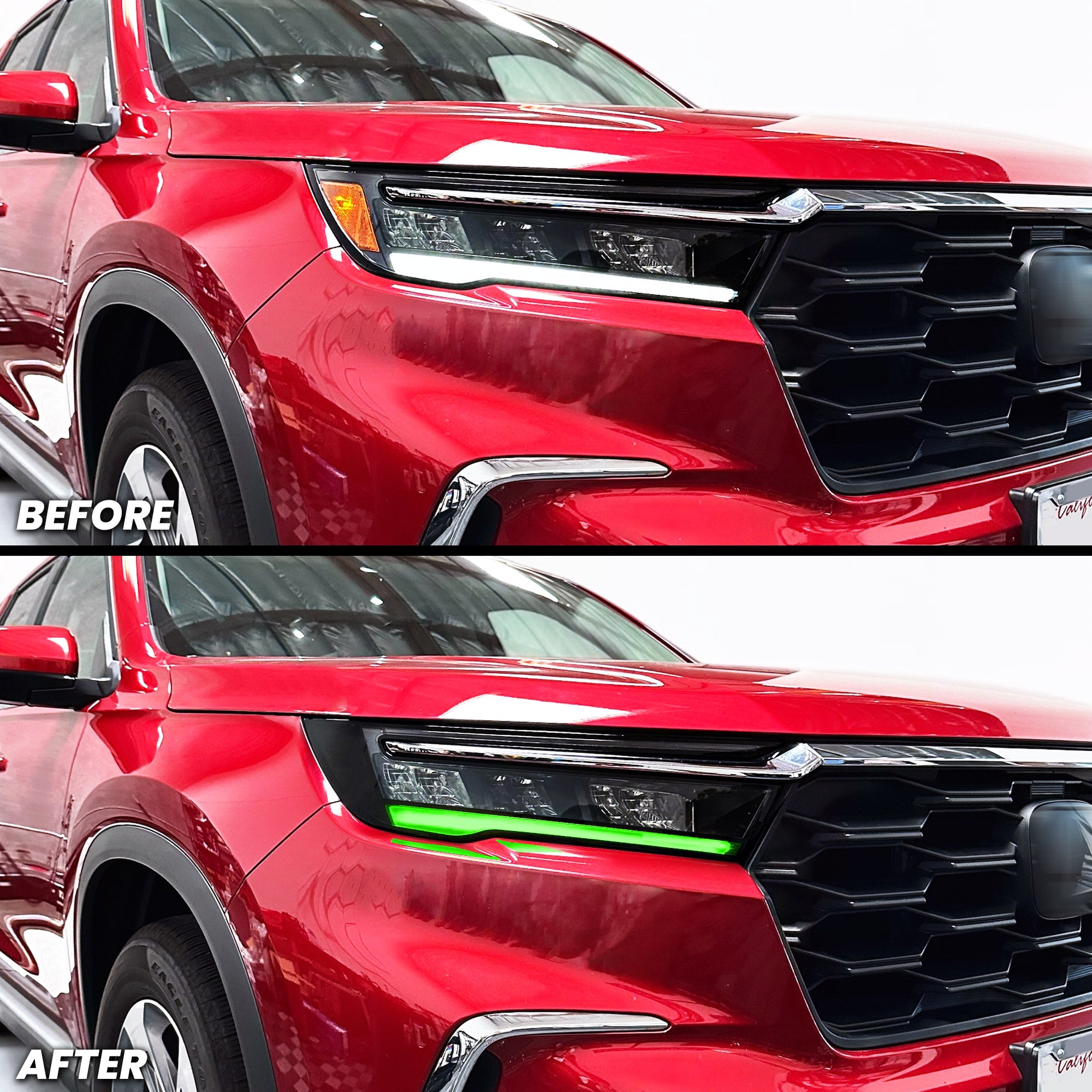 Headlight DRL Day Time Running Light and Amber Delete Pre-cut Overlay Tint for 2023-2026 Pilot