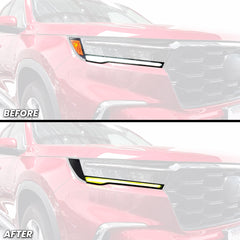 Headlight DRL Day Time Running Light and Amber Delete Pre-cut Overlay Tint for 2023-2026 Pilot
