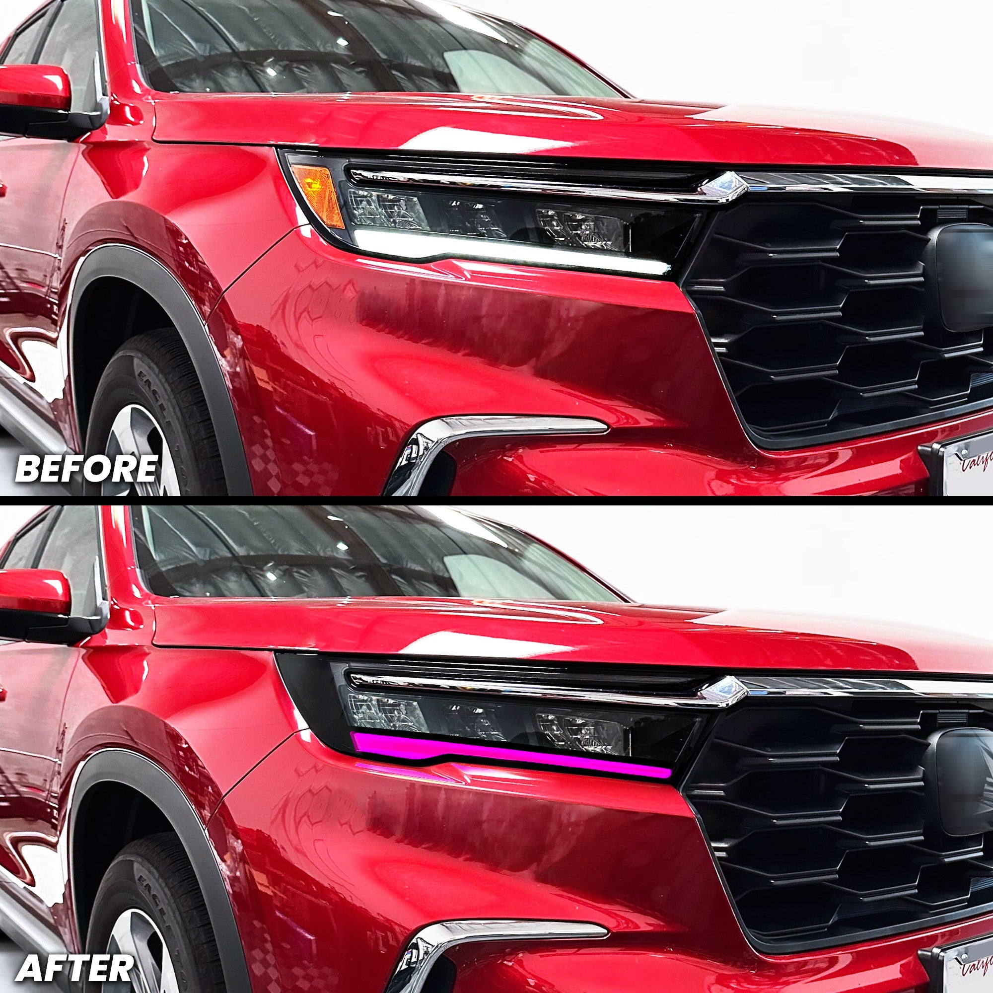 Headlight DRL Day Time Running Light and Amber Delete Pre-cut Overlay Tint for 2023-2026 Pilot
