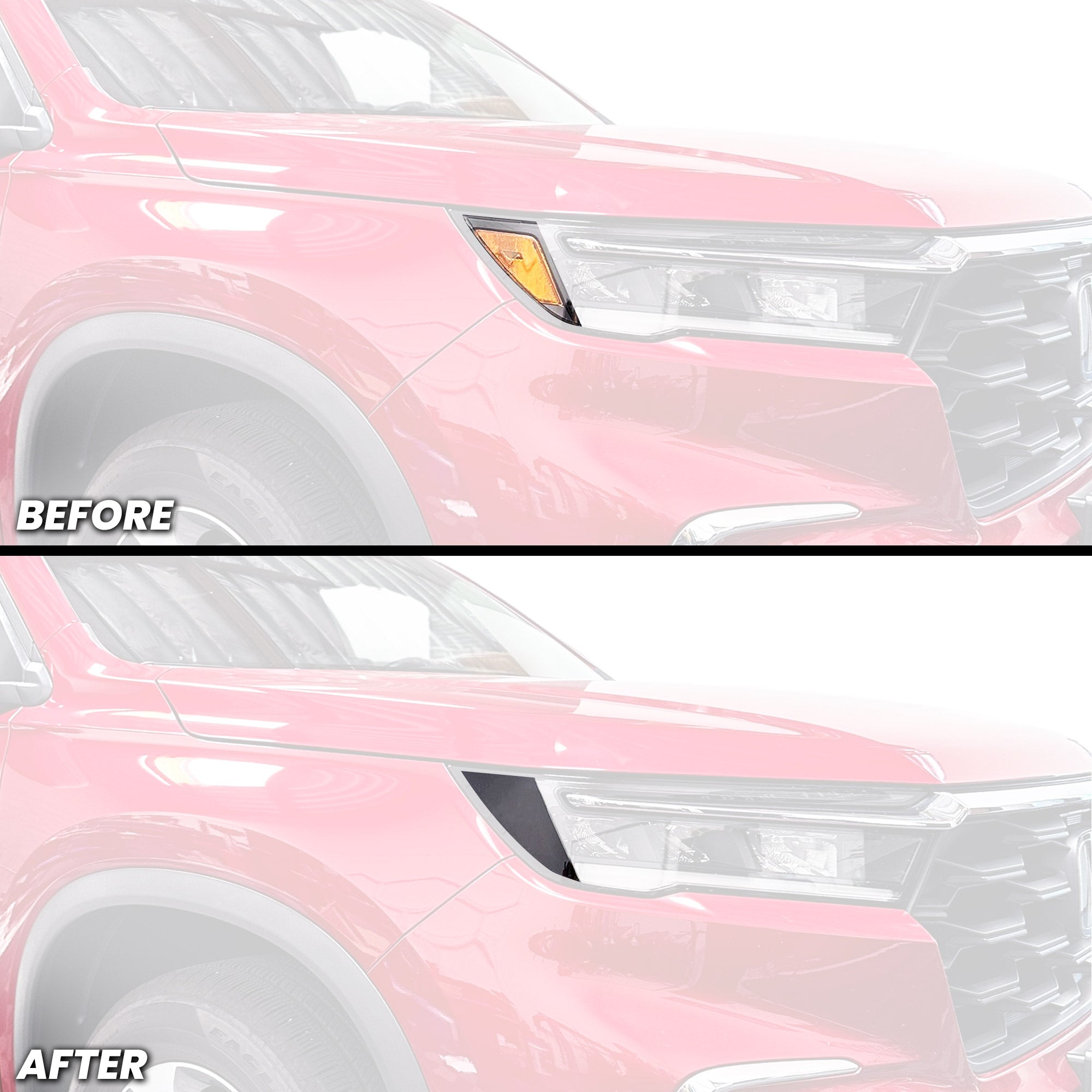 Headlight Amber Delete Pre-cut Overlay Tint for 2023-2027 PIlot