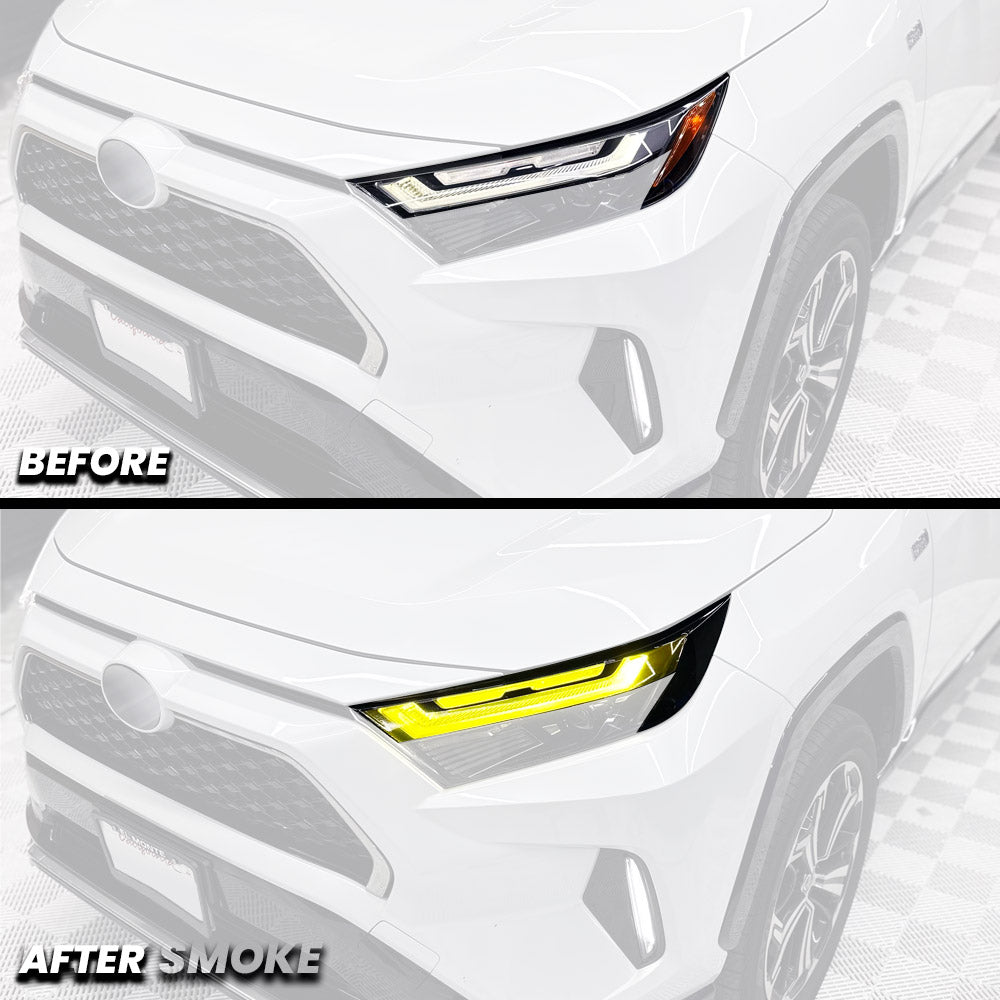 Headlight DRL Daytime Running Light Tint and Eye-lid Amber Delete Pre-Cut Overlay for 2019-2025 RAV4