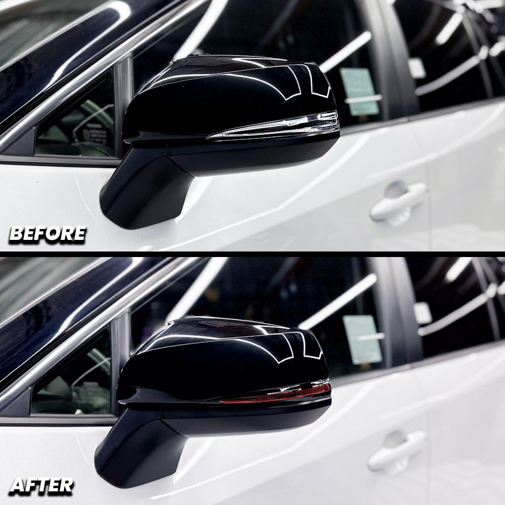 Side Mirror Turn Signal Tint with Pin-stripe Chrome Delete Pre-cut Overlay compatible with 2019-2025 Toyota RAV4