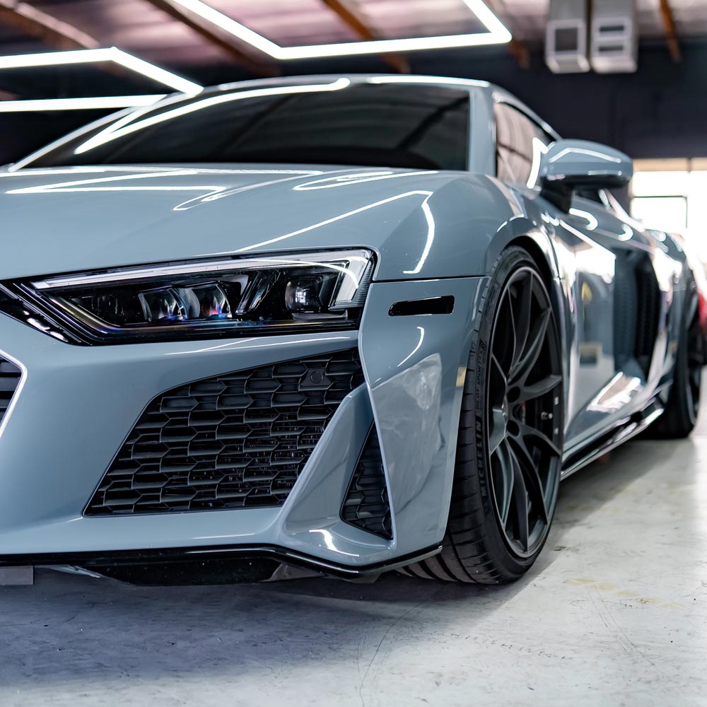 Audi R8 Design Front Front Bumper Reflector Tint Pre-cut Overlay for 2015-2024 Audi R8 ...