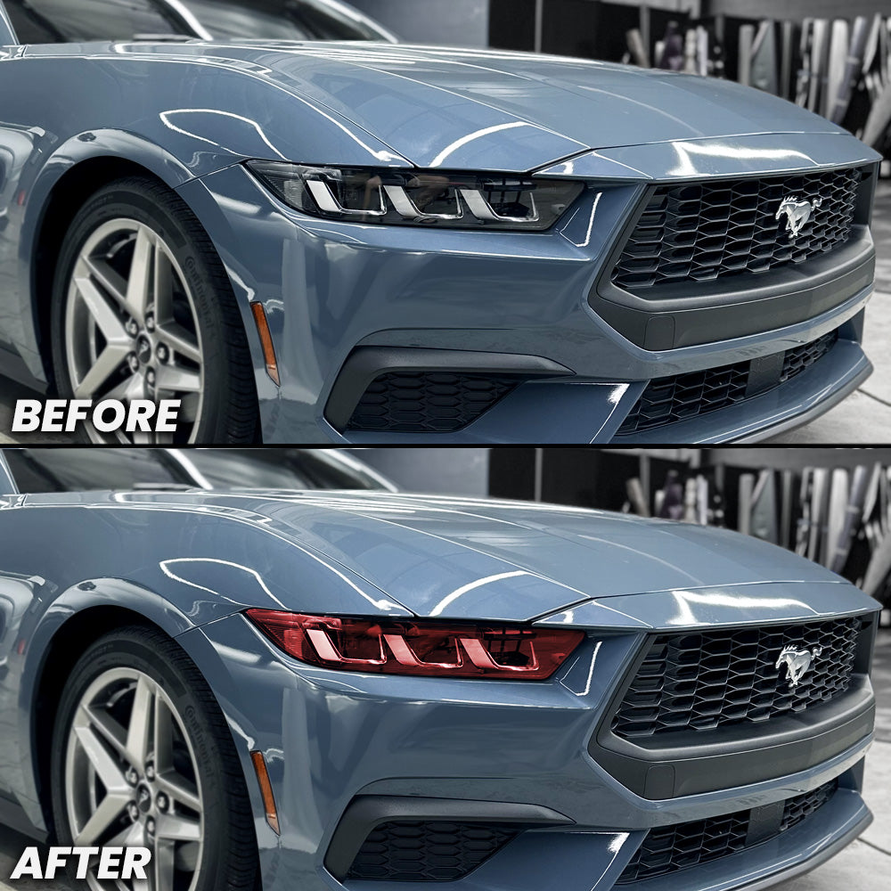 Tinted Full Headlight Pre-Cut Overlay for 2024+ Ford Mustang