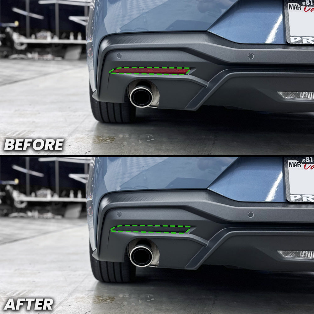 Rear Bumper Reflector Pre-Cut Overlay for 2024+ Ford Mustang