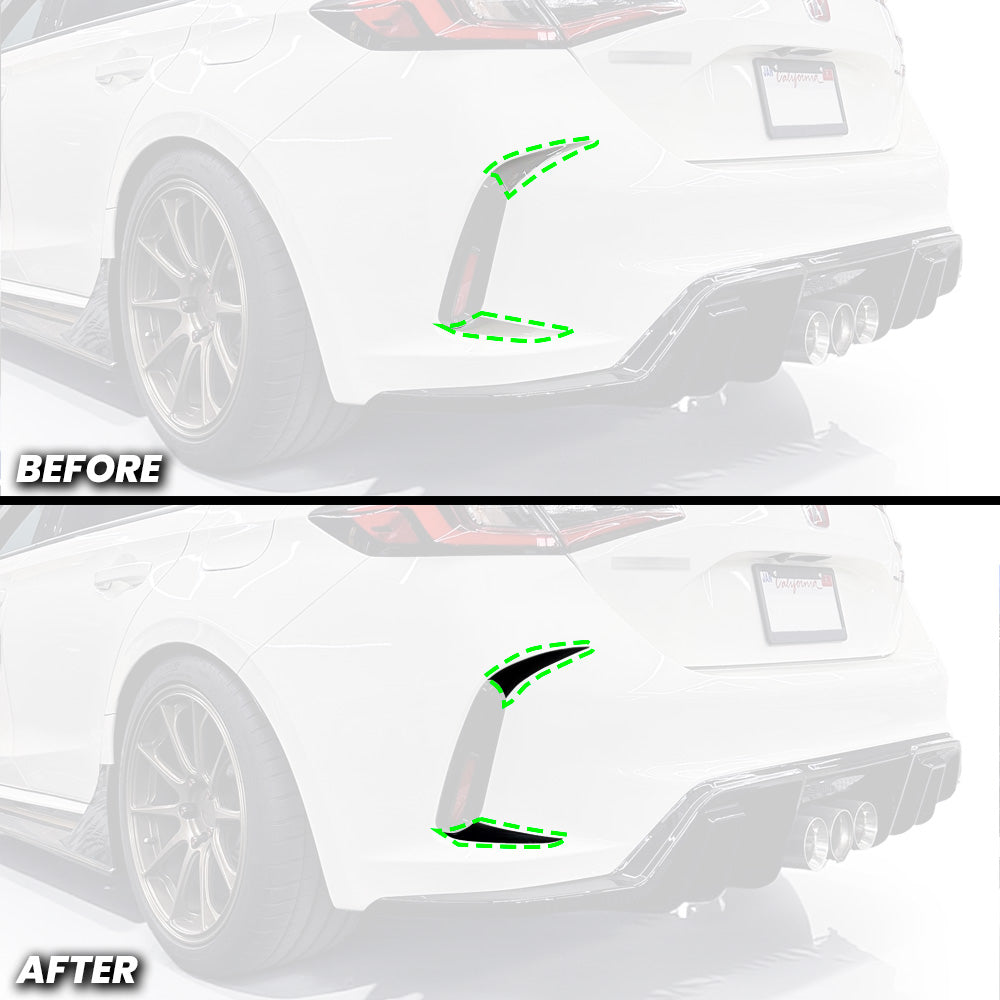 Rear Bumper Side Fang Accents for 2023+ Honda Civic Type-R FL5