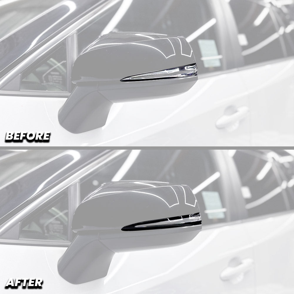 Side Mirror Turn Signal Pin-stripe Chrome Delete Pre-cut Overlay compatible with 2019-2025 Toyota RAV4