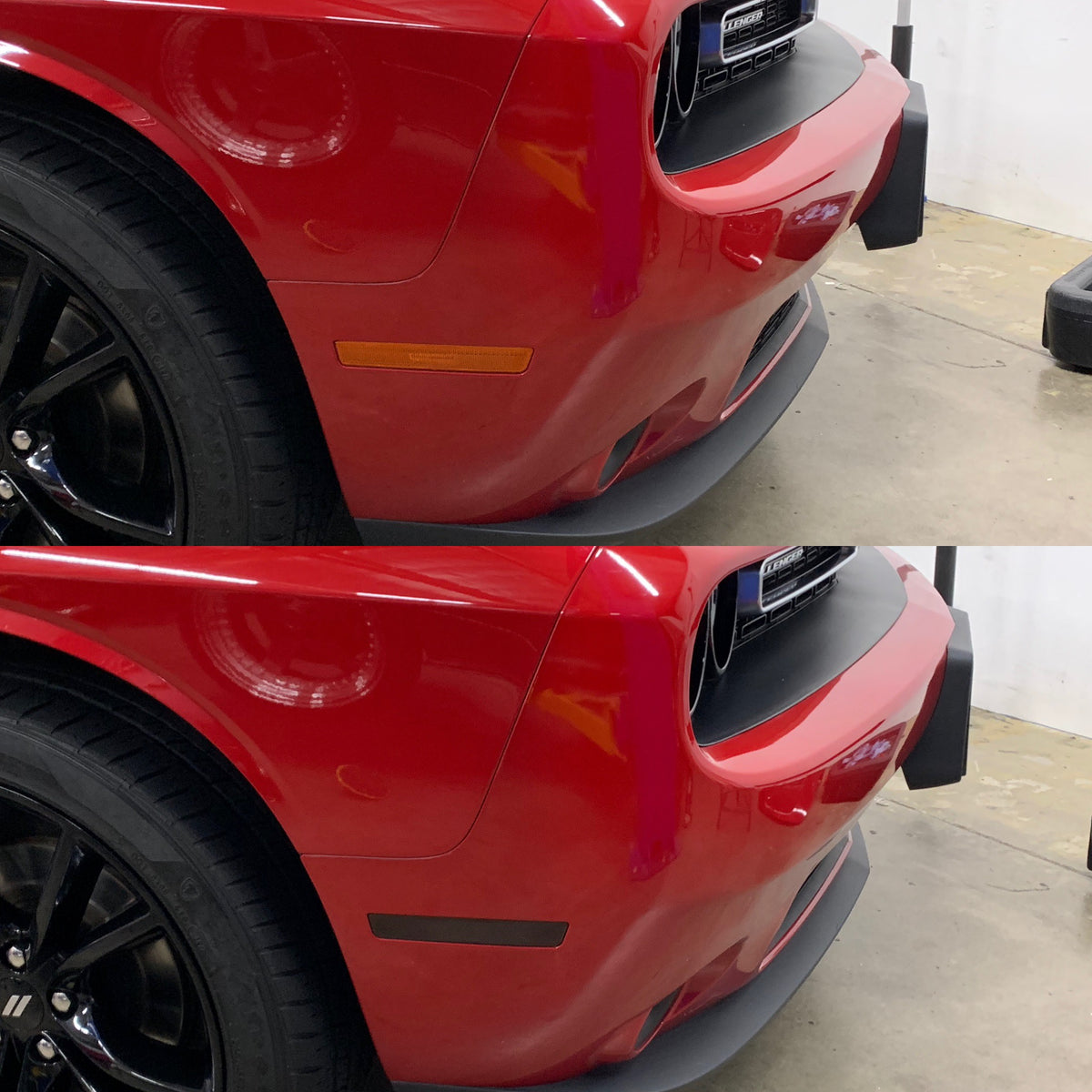 Dodge Challenger Front Bumper Side Reflector Overlays