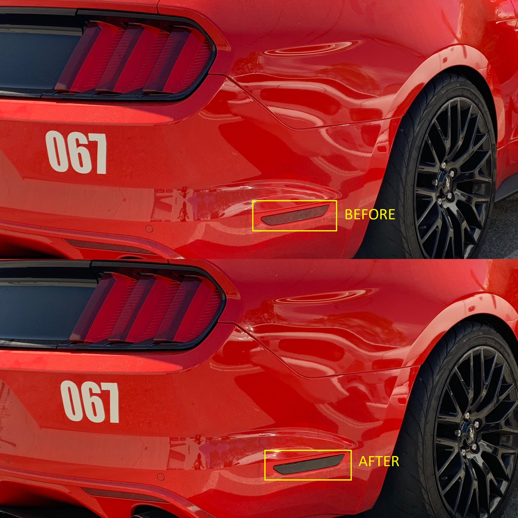 Ford Mustang Rear Bumper Side Reflector Overlay