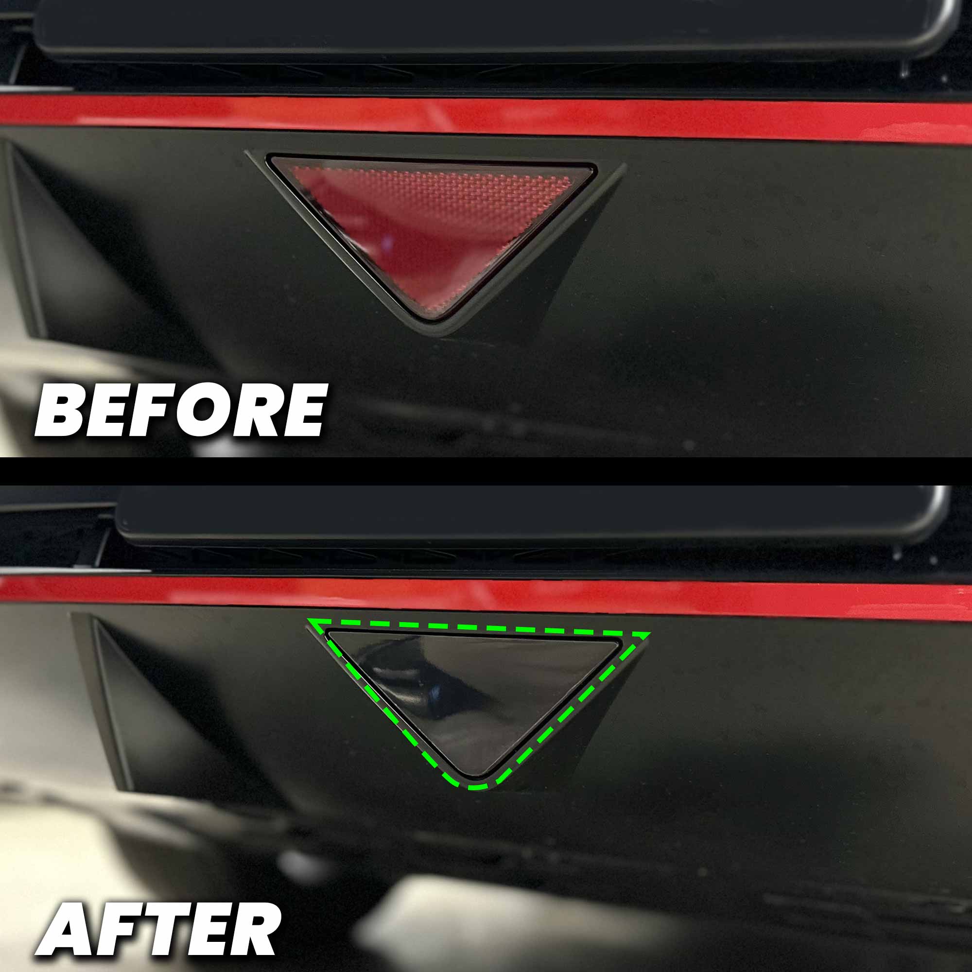 Rear Bumper Triangle Reflector Pre-cut Overlay for Hyundai Elantra N 2021-2023