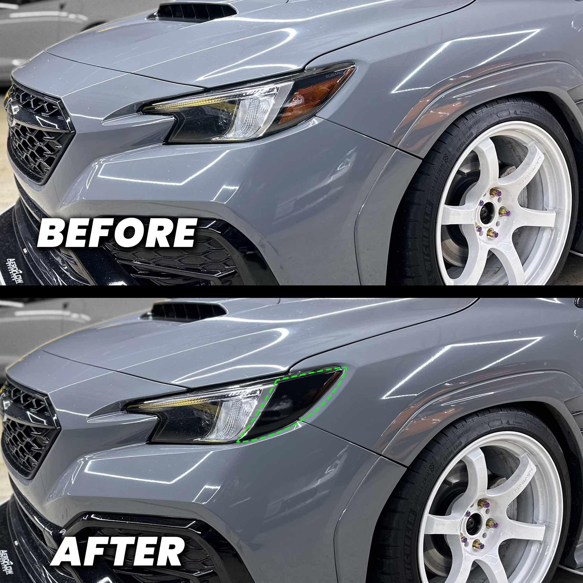 2022+ Subaru WRX Headlight Amber Delete Pre-Cut Overlay
