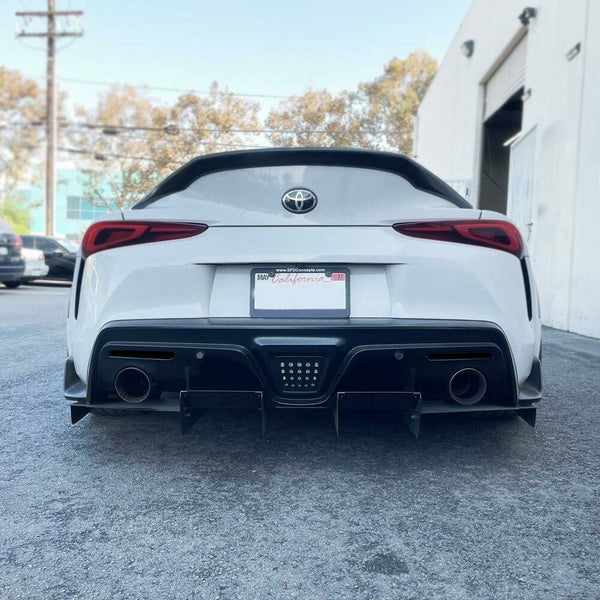 Toyota Supra GR Rear Bumper Reflector Tint Pre-Cut Overlay SMOKE BLACK ...